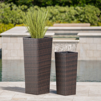 Room & Decor Brown Rattan Flower Pot - Durable, Eco-Friendly Design