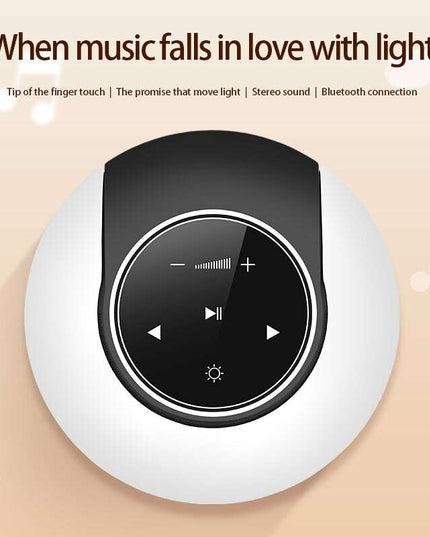 Creative Bluetooth Subwoofer Stereo Speaker LED Desk Lamp Stepless Dimming Folding Touch Atmosphere Night Light