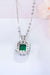 Luxurious Lab-Created Emerald Pendant Necklace in Sterling Silver with Matching Box