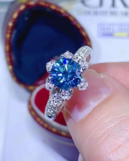 Timeless Radiance: 1 Carat Lab-Grown Diamond Ring with Moissanite and Zircon Accents