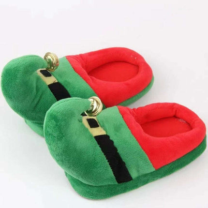 Cozy Cartoon Santa and Elk Home Slippers
