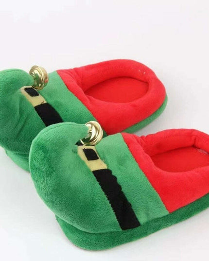 Cozy Cartoon Santa and Elk Home Slippers