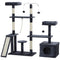 Peekaboo Studio 53" Cat Tree with Scratching Posts & Toy Balls - Dark