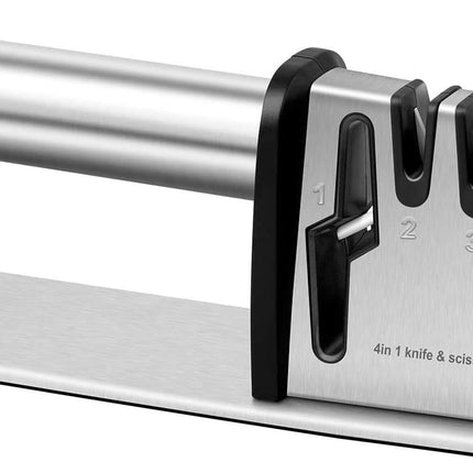 Peekaboo Studio 4-in-1 Kitchen Blade & Scissor Sharpener, Easy Grip