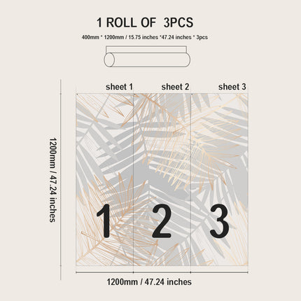 Plant Flower Pattern PVC Self Adhesive Wallpaper Moisture Proof Stain Resistant