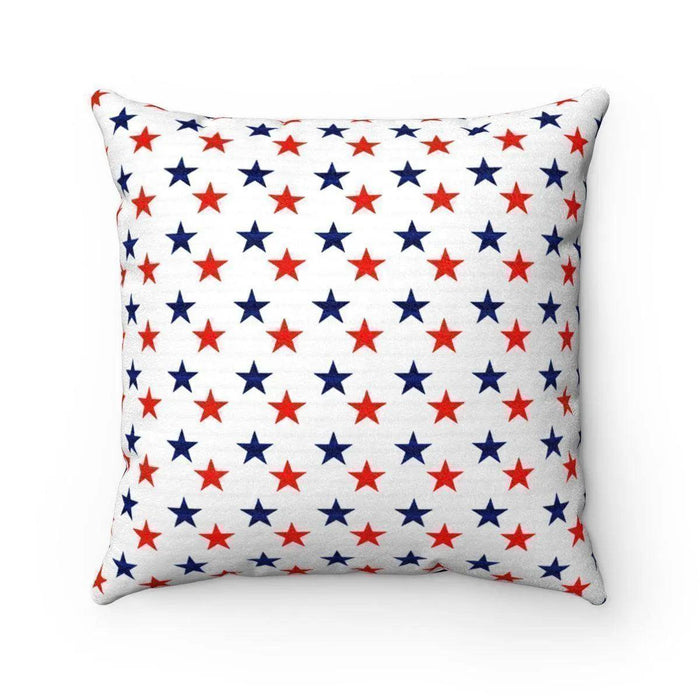 Reversible American Flag Decorative Throw Pillow with Dual-Sided Microfiber Cover