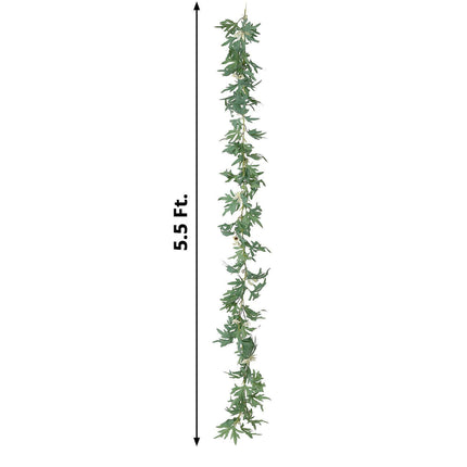 AliKopy 5.5ft Cream Artificial Daisy & Magnolia Leaf Garland - UV Resi