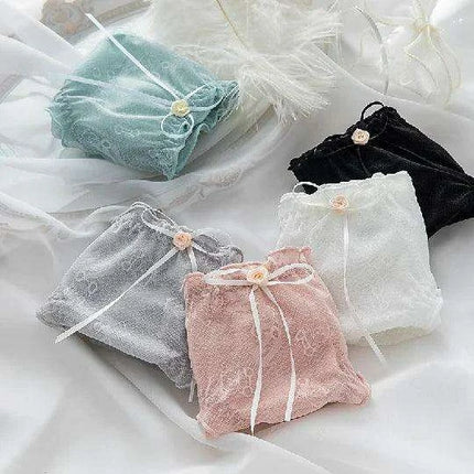 5-Pack Women's Sexy Lace Mesh Panties - Breathable Seamless Briefs for Summer Comfort - Très Elite