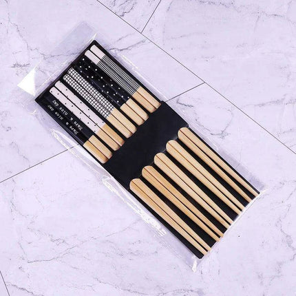 5 Pairs of Non-Slip Japanese Bamboo Chopsticks - Très Elite