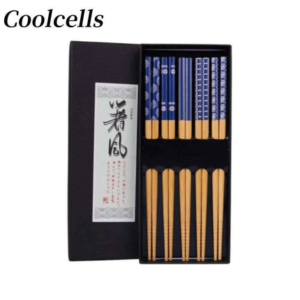 5 Pairs of Non-Slip Japanese Bamboo Chopsticks - Très Elite