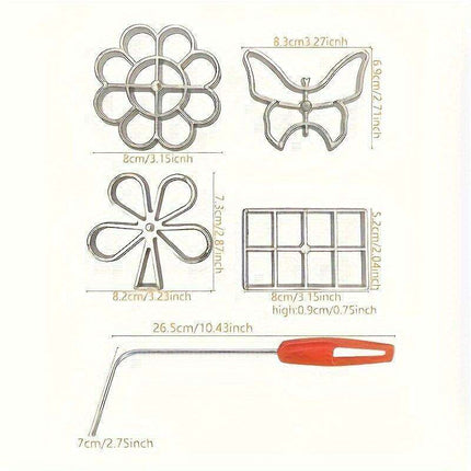 5-Piece Elegant Floral Butterfly Pastry Mold Set for Creative Baking and Eid Celebrations - Très Elite
