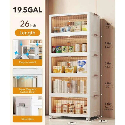 5-Piece Multi-Functional Stackable Storage Bin Set for Efficient Home Organization - Très Elite
