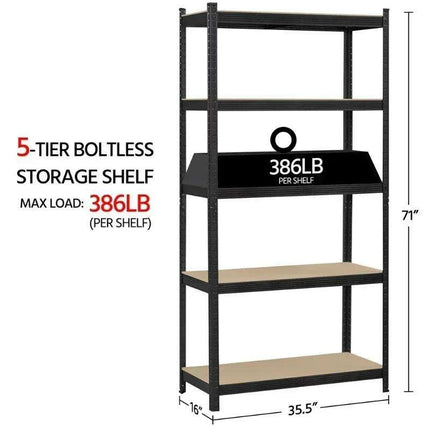 5-Tier Heavy-Duty Adjustable Metal Storage Rack - Versatile Organizer for Home, Garage, and Warehouse by SmileMart - Très Elite