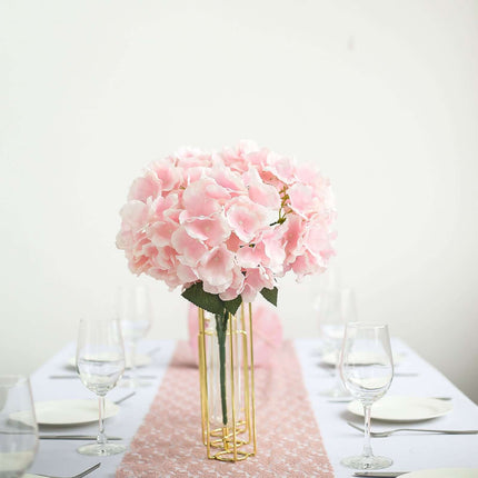AliKopy Blush Pink Artificial Silk Hydrangea Flower Bouquets - Set of