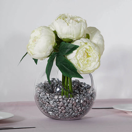 AliKopy 5 Flower Head Artificial Silk Peony Bouquet - Realistic & Dura