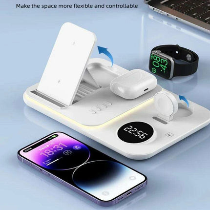 5-in-1 Fast Charging Wireless Dock with RGB LED for Apple Watch, AirPods, iPhone, Galaxy Watch, and Samsung Devices - Très Elite