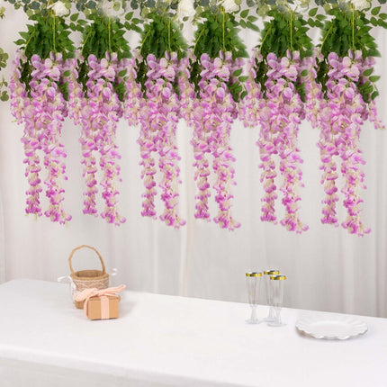 AliKopy 5 Pack 44" Silk Lavender Wisteria Garland Vines - Lifelike Des