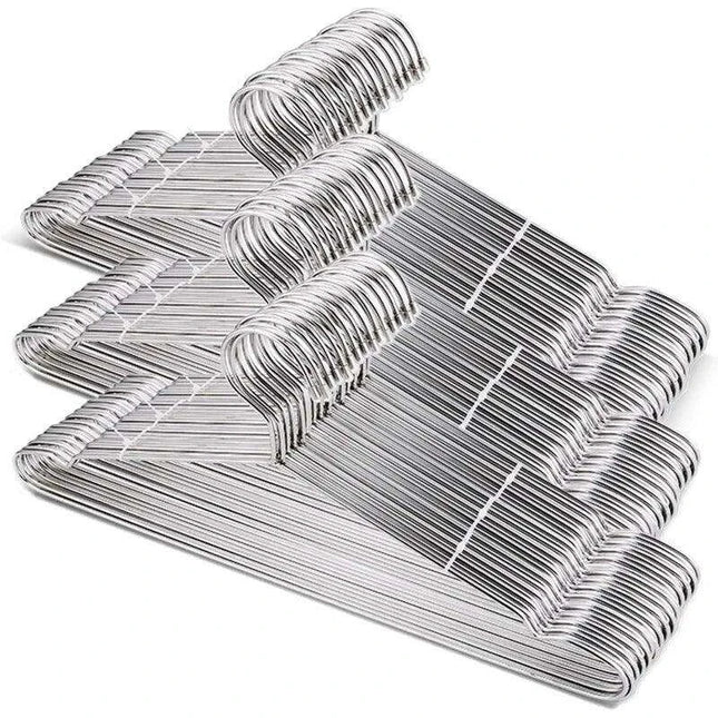 50-Pack Durable Stainless Steel Hangers for Kids' Closet Organization