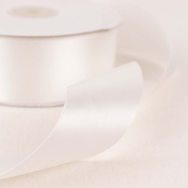 AliKopy 50 Yards 1.5" White Satin Ribbon - Single Face, Decorative Fin