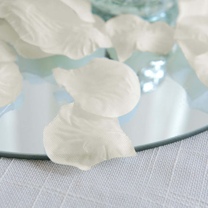 AliKopy 500-Pack Ivory Silk Rose Petals - Round Design, Table Decor