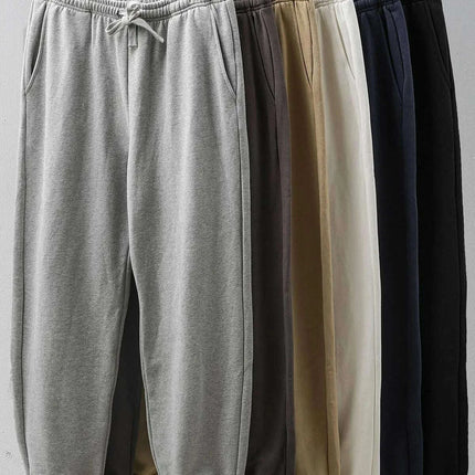 500G Heavyweight Men's Cotton Jogger Pants - Casual Loose Fit Drawstring Sweatpants for Spring and Autumn - Très Elite