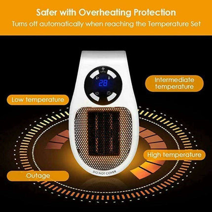 500W Remote-Controlled Ceramic Heater - Perfect for Home and Office Comfort