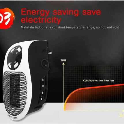 500W Remote-Controlled Ceramic Heater - Perfect for Home and Office Comfort