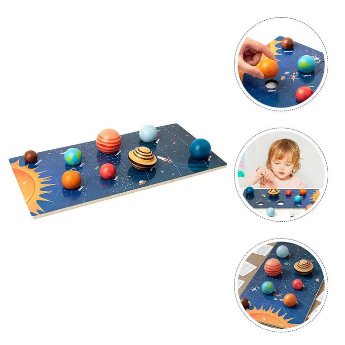 Galactic Discovery Wooden Puzzle Toy Set for Children