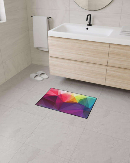 Luxurious Geometric Non-Slip Polyester Floor Mat for Professional Environments