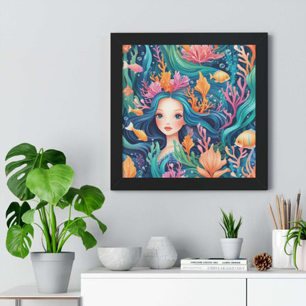 Eco-Friendly Elite Mermaid Framed Art Print for Sustainable Home Decor