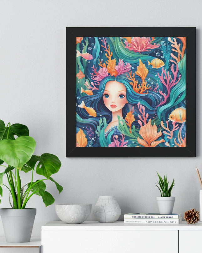 Eco-Friendly Elite Mermaid Framed Art Print for Sustainable Home Decor