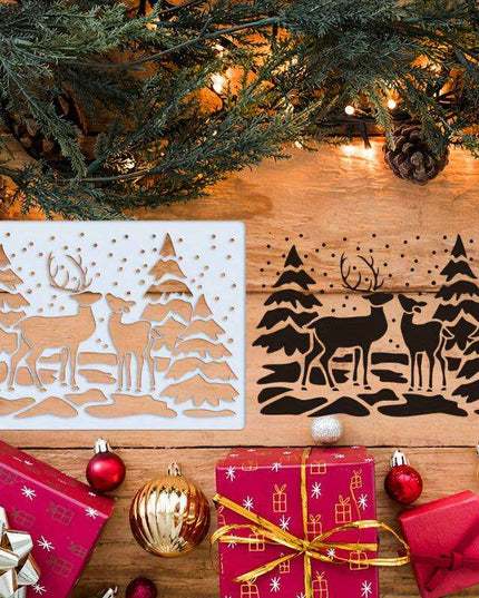 Christmas Cheer Stencils Collection: 9 Decorative 5x7 Inch Templates for Scrapbooking, Crafting, and Seasonal Decor