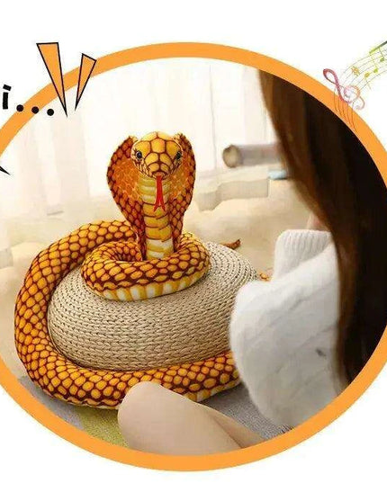 Realistic Cobra Snake Plush Toy - Versatile Educational Stuffed Animal for Home Decor and Play