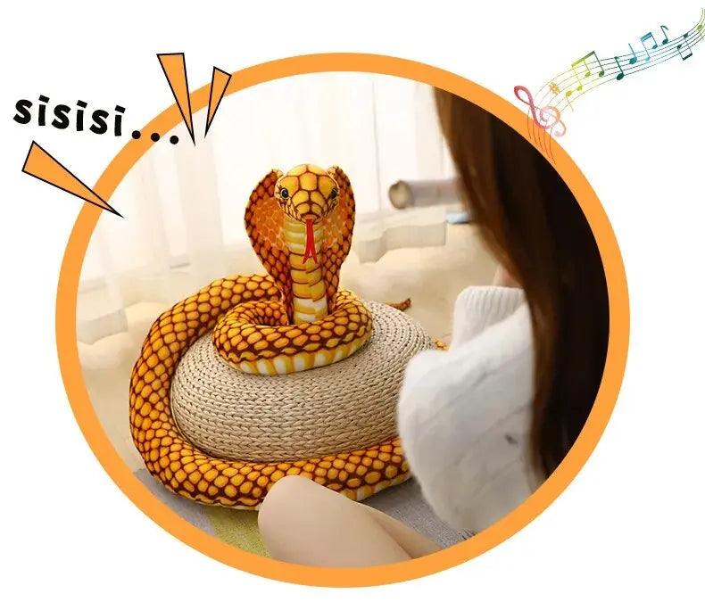 Realistic Cobra Snake Plush Toy - Versatile Educational Stuffed Animal for Home Decor and Play