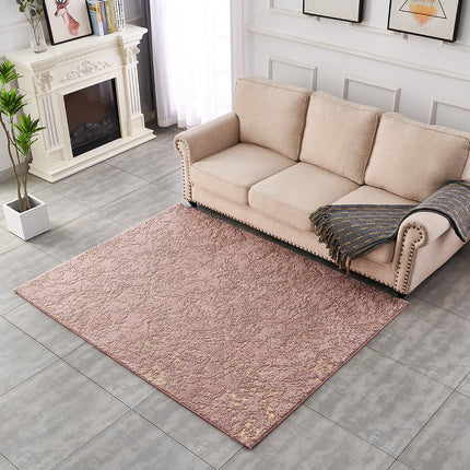 Room & Decor Luxury Machine Washable Dust Pink Faux Fur Area Rug