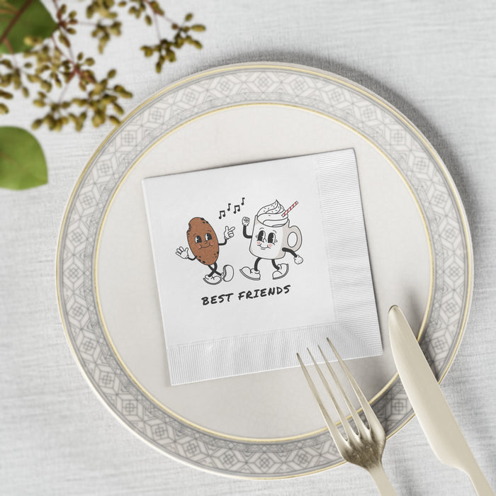 Elegant White Coined Edge Napkins for Sophisticated Occasions