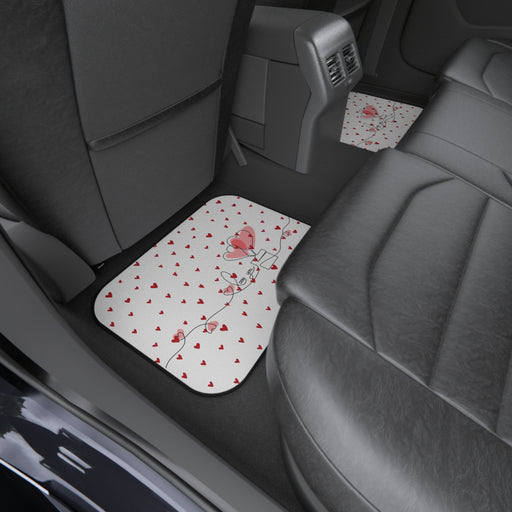 Valentine Red Rear Car Mats - Set of 2 with Custom Artwork and Non-Slip Backing