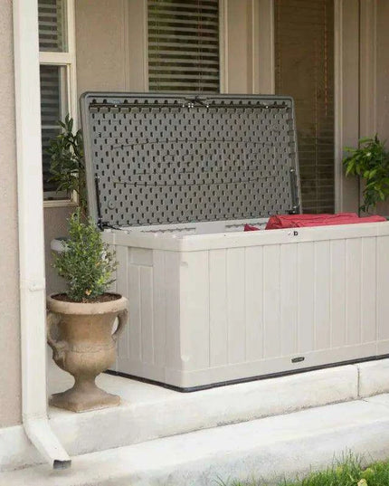 116 Gallon Stylish Desert Sand Outdoor Storage Container - Durable and Weather-Resistant