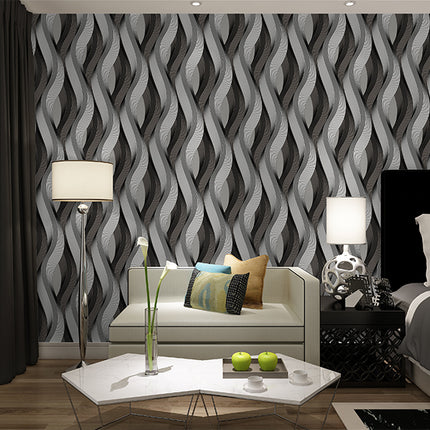 Peekaboo Studio 3D Abstract Wave Pattern PVC Wallpaper - Durable & Sty