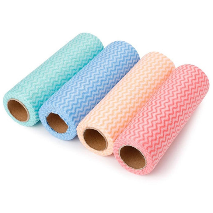 50Sheets/Roll Disposable Non-woven Fabric Dishcloth Kitchen Cleaning Towels Rags