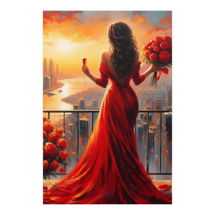 Elegant Red Wine Matte Art Print - Luxe Decor for a Refined Space