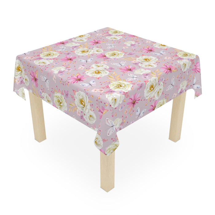Elegant Spring Square Tablecloth | Vibrant 55.1" x 55.1" Polyester Fabric