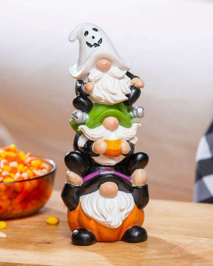 Enchanting Halloween Stacked Arhat Dwarf Sculpture for Home and Garden