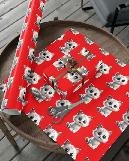 Customized Cat-Inspired Eco-Conscious Gift Wrapping Paper Set in Three Sizes