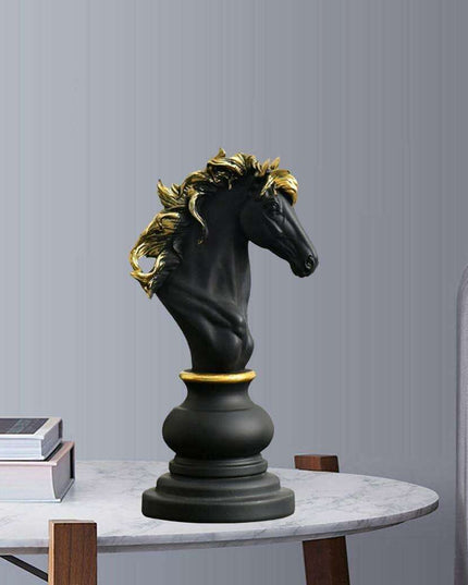 Artisan Golden Chess Sculpture: A Handcrafted Masterpiece in Resin