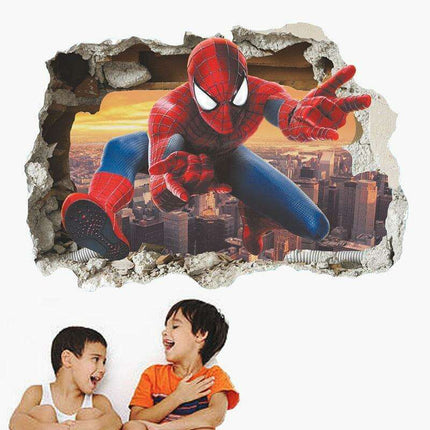 Spiderman 3D Wall Decal Set - Marvel Adventure Decor for Kids' Rooms