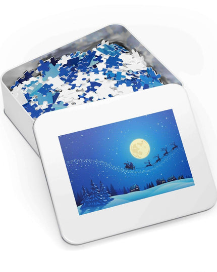 Customizable Family Jigsaw Puzzle Set in Stylish Metal Tin - Made in the USA for Quality Time