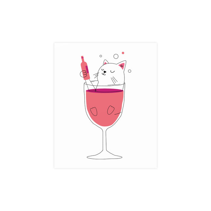 Sophisticated Cat Wine Matte Posters for Stylish Home Decor