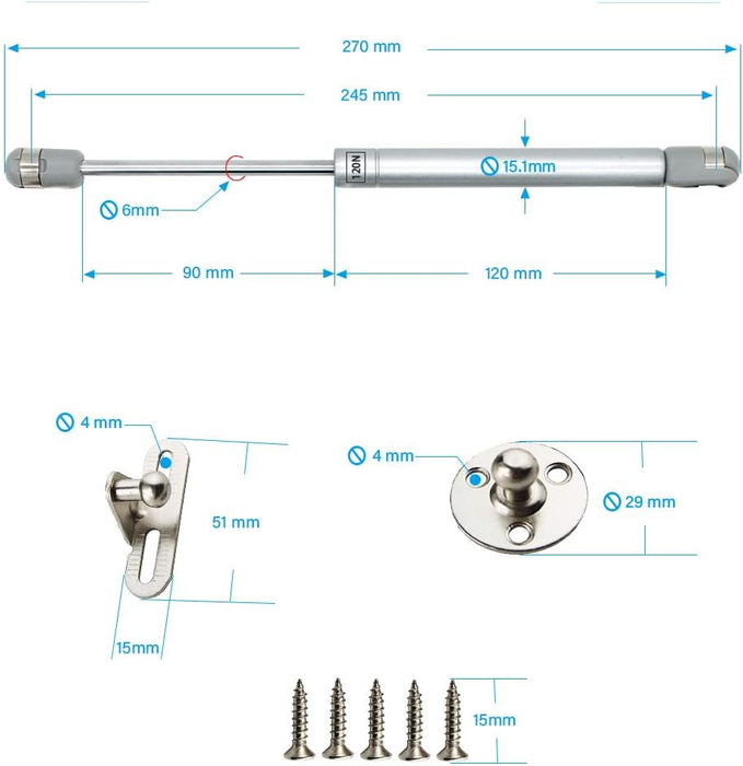 Smooth Cabinet Door Hydraulic Gas Spring Kit for Effortless Operation
