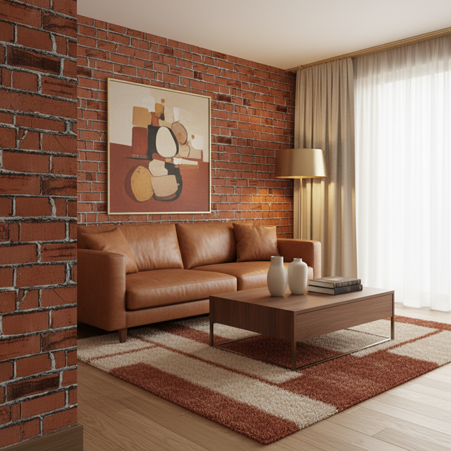 Peekaboo Studio Brick Pattern Waterproof Wallpaper - Durable & Easy to